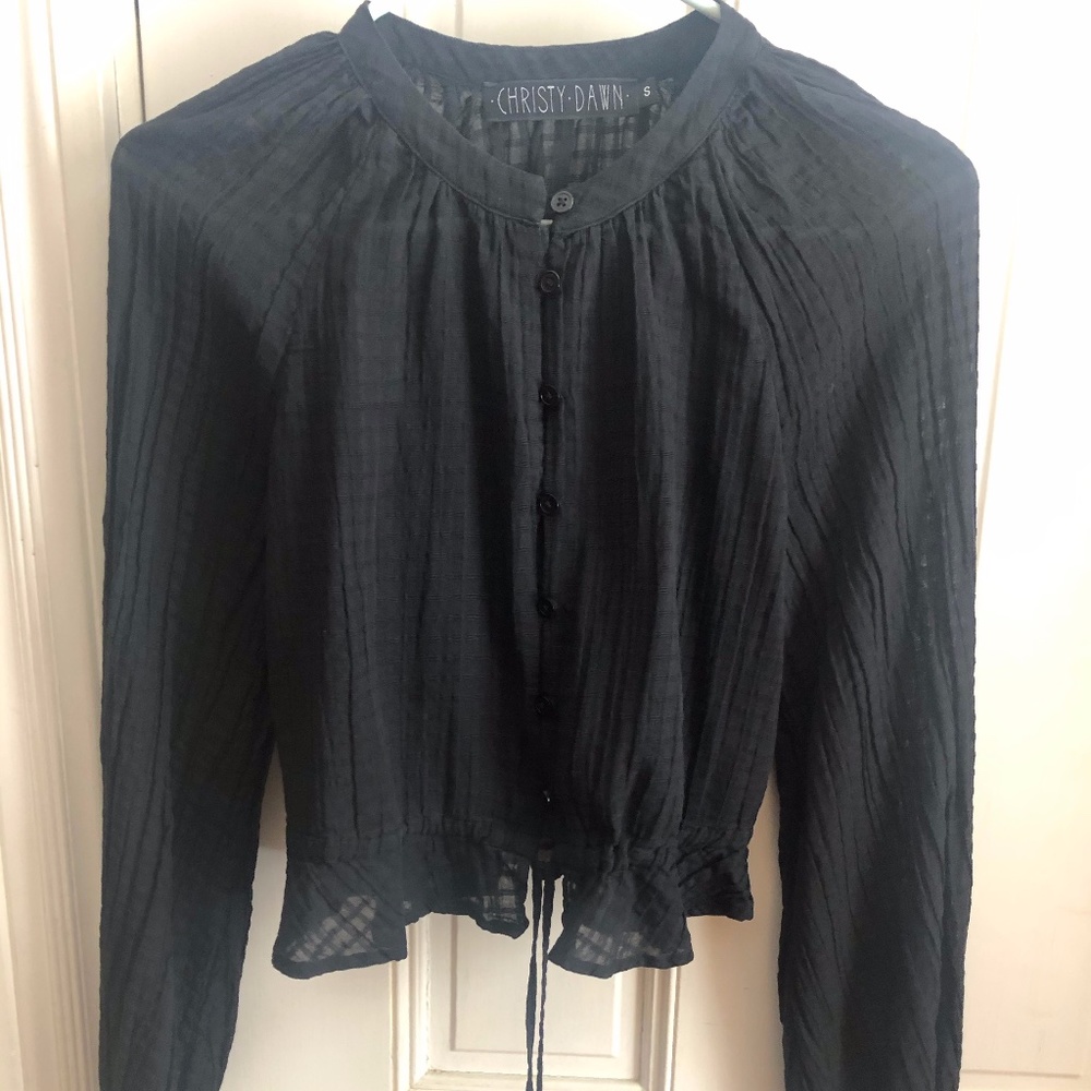 The Josephine Blouse | Noir Waffle | S